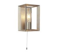 Lampada Da Parete Con Interruttore H: 23,5 Cm In Argento-Oro E27 Metallo Vintage