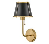 Lampada Da Parete Con Interruttore In Metallo Alta 40 Cm In Ottone Nero E27