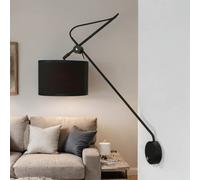 Lampada da Parete con Interruttore XXL Regolabile Tessuto Schermo Wandleuchte