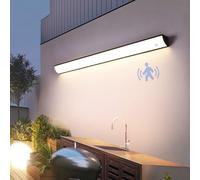 Lampada da parete con sensore Mot per esterni, IP65, impermeabile, lampada da giardino a LED, 3000 K/4000 K/6500 K, luminosità regolabile, design moderno in metallo, per portico, balcone, Ga (argento