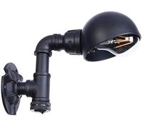 Lampada da Parete con Staffa in Metallo, Stile Minimalista, con Paralume Rotondo, Lampada da Parete in Ferro battuto Edison Nero, Applique da Parete Moderna, per Sala da Pranzo, Studio, Loft, Acc