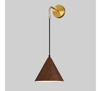 Lampada da parete con venature di noce, applique in metallo finitura a trasferimento d'acqua, moderna sul comodino, apparecchio illuminazione E27, semplici for la casa nordica(D)