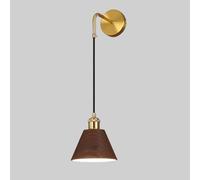 Lampada da parete con venature di noce, applique in metallo finitura a trasferimento d'acqua, moderna sul comodino, apparecchio illuminazione E27, semplici for la casa nordica(A)