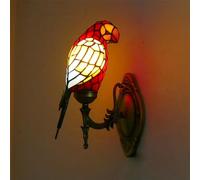 Lampada da parete contemporanea a forma di pappagallo, stile campagna americana, soggiorno, camera da letto, cameretta dei bambini, villa, hotel, lampada decorativa in vetro colorato con animali (21)
