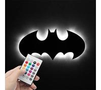 Lampada da Parete Creativa 3D Batman RGB LED Decorativa con Telecomando 30 Cm