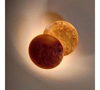 Lampada da parete creativa a forma di luna per interni, girevole a 360°, effetto eclissi, luce bianca calda 3000K - Moderne lampade da parete rotonde a LED per corridoio, comodino e soggiorno, rame an