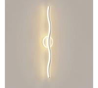 Lampada da parete creativa a onda lineare, applique da parete in metallo a striscia lunga con paralume in acrilico bianco, moderno apparecchio di illuminazione da parete a luce calda a LED 3000K, semp