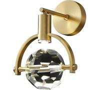 Lampada da Parete Creativa e Stravagante, Lampada da Interno, Paralume in Cristallo con Stelo Interamente in Rame, Sorgente Luminosa a LED, Arredamento per la casa (Un Colore)