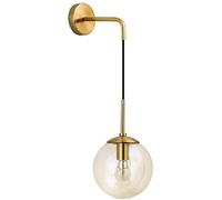 Lampada da parete creativa moderna con globo in vetro nordico, lampada da parete industriale E14, 1 lampadario in vetro rotondo regolabile per installare luce da lettura, utilizzato in bagno,