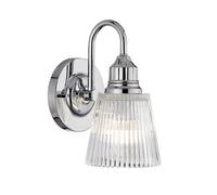 Lampada da Parete Cromo Luce Sala Pranzo 1 Fiamma Argento, Metallo Vetro, 1x L