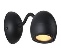 Lampada da parete da comodino a LED Wmdtr, faretto da parete singolo regolabile nero, luce calda da 7 W, faretto da lettura girevole for camera da letto,illuminazione a soffitto