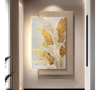 Lampada Da Parete Decorativa Con Luce A LED, Grande Scultura Da Appendere Alla Parete, Dipinto In Pietra Arenaria Senza Cornice A Doppio Strato, Lampada Da Parete Decorativa(B,80 * 120cm)
