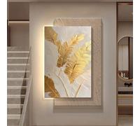 Lampada Da Parete Decorativa Con Luce A LED, Grande Scultura Da Appendere Alla Parete, Dipinto In Pietra Arenaria Senza Cornice A Doppio Strato, Lampada Da Parete Decorativa(A,70 * 100cm)