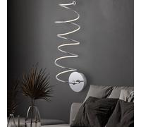 Lampada Da Parete Design Cromata LED Per Soggiorno Alluminio Spirale H 60Cm