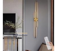 Lampada da parete dimmerabile per interni da camera da letto con telecomando Apparecchi di illuminazione Lampada da parete lunga per interni a LED Moderna applique da parete in alluminio Soggiorno Cor