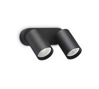 DYNAMITE FARETTO NERO ORIENTABILE 2 LUCI ATTACCO GU10 16,5CM LAMPADINA INCLUSA