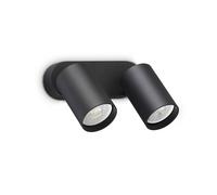 DYNAMITE FARETTO NERO ORIENTABILE 2 LUCI ATTACCO GU10 16,5CM LAMPADINA INCLUSA