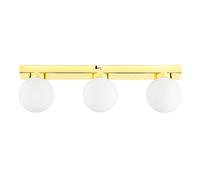 Lampada Da Parete E Da Soffitto In Oro Bianco Vetro Sfera Paralume G9
