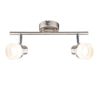 Lampada da parete e soffitto Faretto da soffitto 2 fiamme Lampada da soffitto due faretti, orientabile, 2x 3,5 watt LED 190Lm bianco caldo, L 31,5 cm