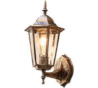Lampada da Parete Esterna a LED, Lampada da Parete retrò per Esterni, Lanterna da Parete Impermeabile antiruggine, Paralume in Vetro Antico, Applique da Parete, Lanterna da Parete