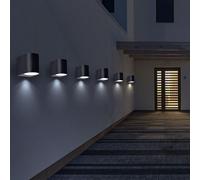 Lampada da Parete Esterna Balcone Alluminio IN Vetro Nero 6er Set [EEK: Non valutato]