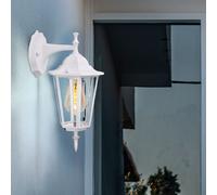 Lampada da Parete Esterna Giardino Muro Casa Lanterna Alluminio Vetro Bianco