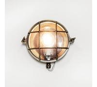 Lampada da parete esterna Serifos rotonda in ottone stile marittimo antica vintage a forma di oblò Lido E27 IP64 ideale per giardino cortile