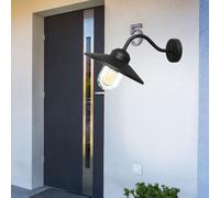Lampada da Parete Esternaa Acciaio Inox Nero H 25,5 CM Schwanenhals-Wandlaterne [EEK: Inaditato]