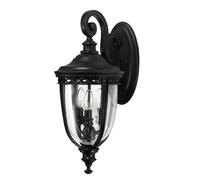 Lampada da Parete Esternaa Acciaio Vetro Nero Giardino Antico 3 Fiamma Cortile [EEK: Non valutato]