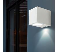 Lampada da Parete Esternaa Apparecchio Facciata LED Alluminio Vetro Bianco Gi