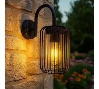 Lampada da Parete Esternaa Apparecchio Facciata LED Filamento Inox Nero Griglia