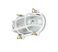 Lampada Da Parete Per Esterni In Ottone Bianco Vetro Ondulato IP64 Resistente Alle Intemperie Solido Maritim E27 Lampada Da Esterno Balcone Porta Anteriore Cortile Terrazza Esterna
