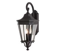 Lampada da Parete Esternaa Lanterna Antico Alluminio Vetro Nero H 76,2 CM [EEK: Non valutato]