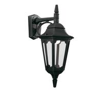 Lampada da Parete Esternaa Lanterna Colata D'Alluminio Vetro H 48 CM Nero
