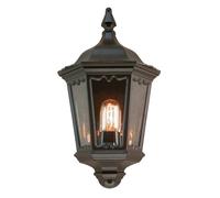 Lampada da Parete Esternaa Lanterna Nero Acciaio Classico H 44,5 CM Giardino [EEK: Non valutato]