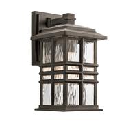 Lampada da Parete Esternaa Lanterna Vetro Bronzo H 30,2 CM IP44 1 Fiamma Cortile [EEK: Non valutato]