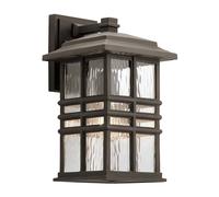 Lampada da Parete Esternaa Lanterna Vetro Bronzo H 35,9 CM IP44 1 Fiamma Cortile [EEK: Non valutato]