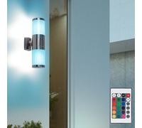 Lampada da Parete Esternaa Piantana Dimmerabile Telecomando Giardino Inox LED [EEK: F]