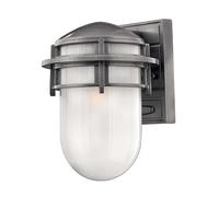 Lampada da Parete Esternaa Vetro -in Alluminio Argento H 27,3 CM 1 Fiamma IP44 [EEK: Non valutato]