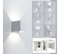 Lampada da Parete Esterni Apparecchio Facciata Bianco Cono Luce Regolabile Fino [EEK: E]