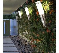 Lampada da Parete Esterni Frontale Acciaio Inox Giardino Argento H 40 CM 3er Set [EEK: Non valutato]