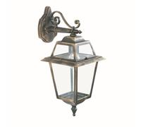 Lampada Da Parete Esterno Classica In Nero-Oro E27 60W