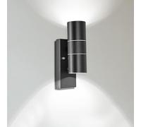 Lampada da Parete Esterno con sensore crepuscolare Moderna Lampada esterna con sensore di luce IP44 impermeabile Applique da Esterno Up Down 230V inclusa 2x Lampadina LED GU10 da 5W Luce Fredda