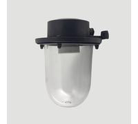Lampada da Parete Esterno E27 IP64 H:18 CM Nero Antico Maritim Ottone Vetro