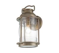 Lampada Da Parete Esterno E27 Vetro Alluminio IP44 Alta 40,4 Cm In Bronzo