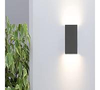 Lampada da Parete Esterno in Alluminio IP54, 35W GU10 Moderno Up Down Applique da Parete Interni per Bagno Camera da Letto Soggiorno Corridoio (cubo, nero) [Classe di efficienza energetica A+++]