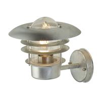 Lampada da Parete Esterno IP44 IN Argento E27 H:25 CM Vetro Metallo Maritim Re