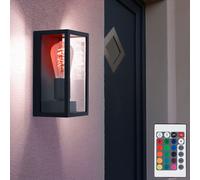 Lampada Da Parete Esterno IP44 Vetro Nero Con Telecomando 1X RGB LED [EEK: F]