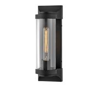 Lampada da Parete Esterno Nero H:35,6 CM IP44 Alluminio Vetro E27 Casa Terrazza