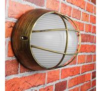 Lampada da Parete Esterno Oro IP44 E27 Vetro Alluminio Maritim Cortile Casa